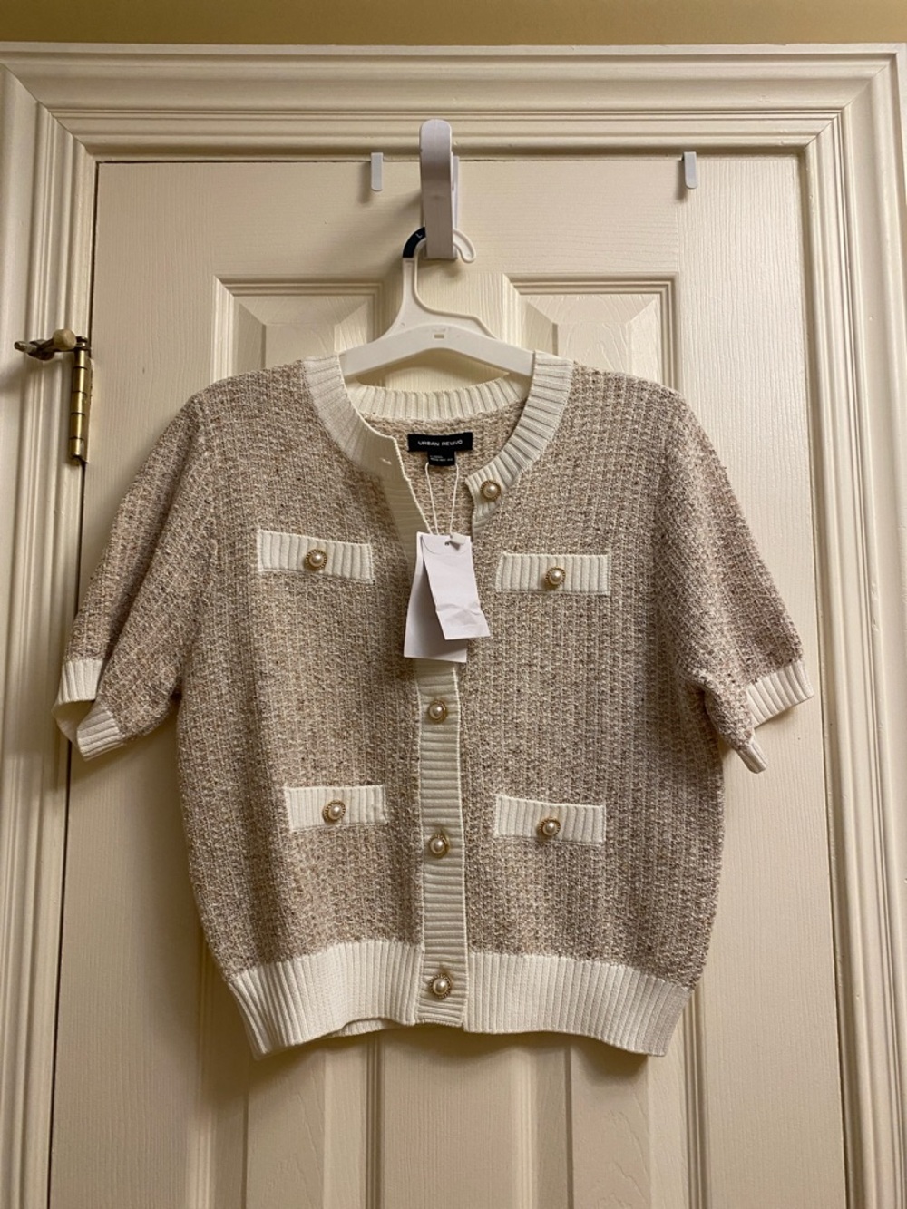NWT Urban Revivo Women's Contrast Trim Cardigan Sweater L